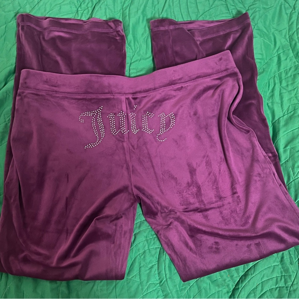 NWT Juicy Couture Purple/Dark Pink Velour Track Pants